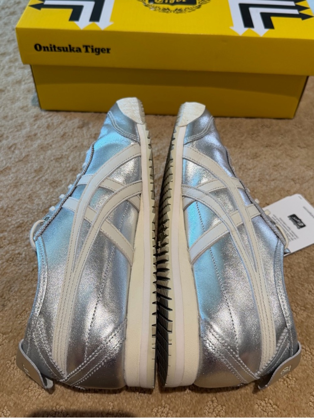 Onitsuka Tiger Mexico 66 SD sneakers/trainers in pure silver/cream color way - Picture 7 of 9